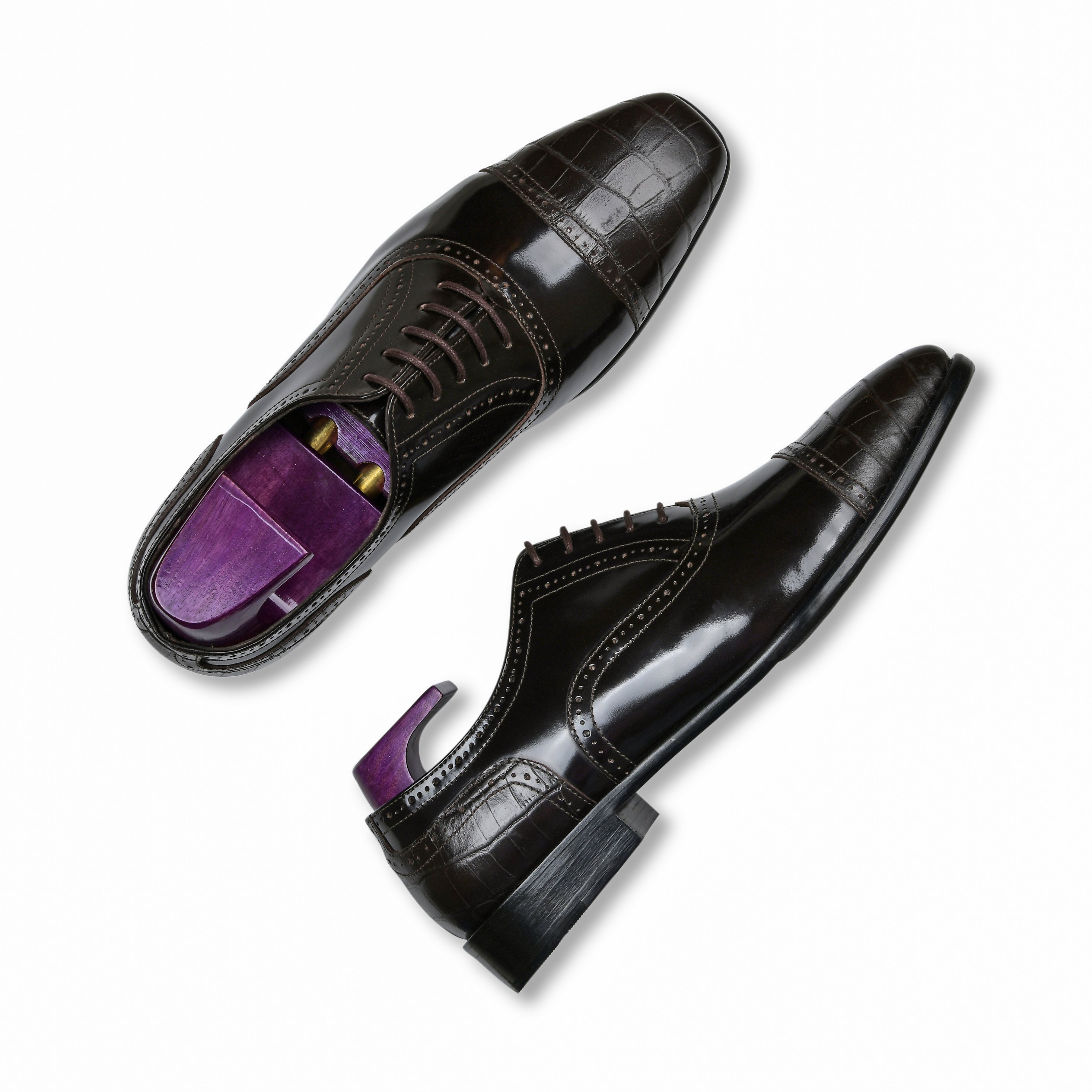 CHARLES | DARK BROWN CROCO